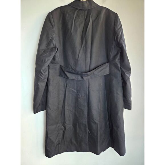 Banana Republic Women Black 4 Button Single Breasted Midi Trench Coat size XL - Picture 2 of 8